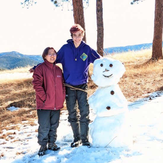 CHS students build a snowman