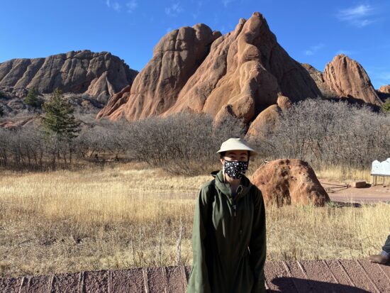 A student exploring Roxborough State Park 