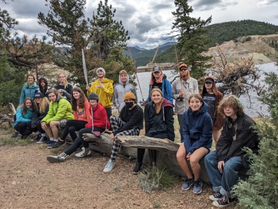 New Vista students fish with Colorado Parka & Wildlife at Gross Reservoir