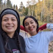 Two students taking a selfie at Cheley