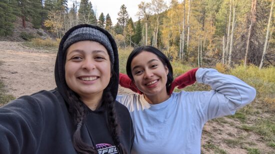 Two students taking a selfie at Cheley