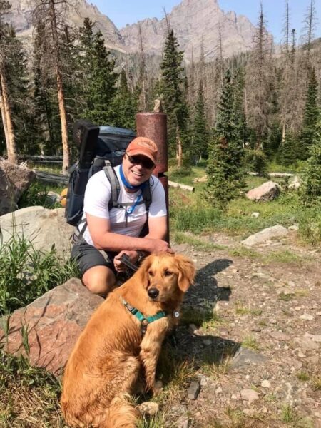 Coop with his dog Lucy