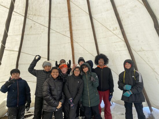 AXL students in a tent at Barr Lake