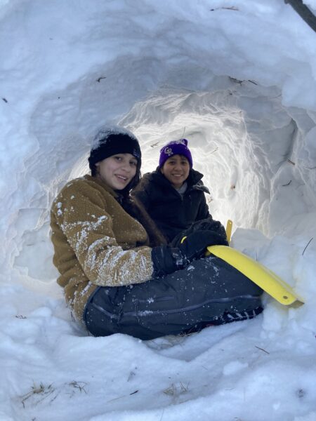 Two Centaurus students in the quinzhee