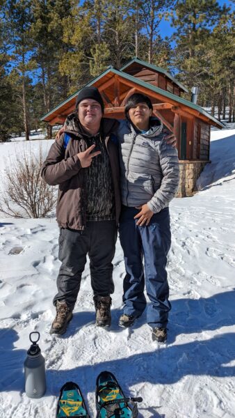 Two Centaurus students posing at the Caribou Ranch trailhead