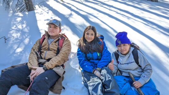 Three Centaurus students at Caribou Ranch