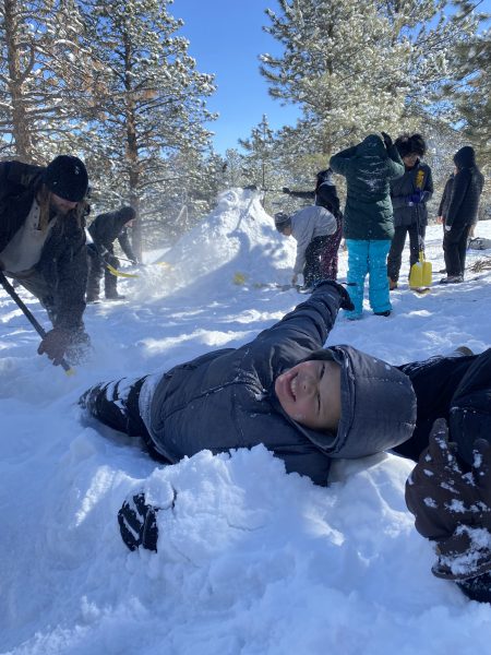 An AXL student having fun in the snow at Calwood