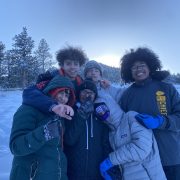 A group of AXL students posing at Calwood