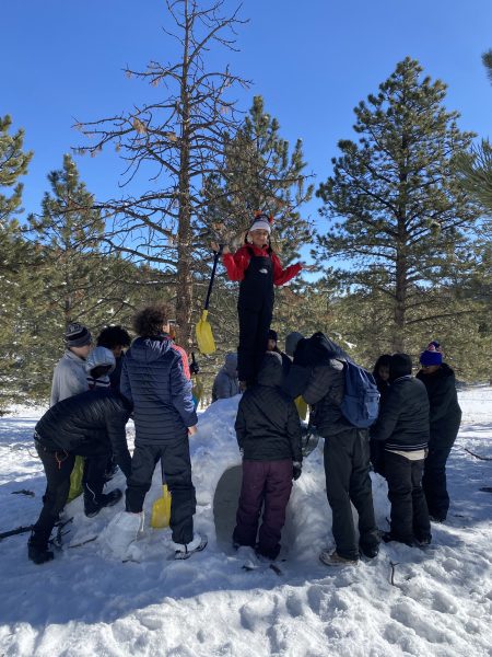 AXL students destroying their quinzee at Calwood