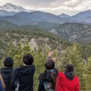 CHS fire spring overnight. Students looking out at a view