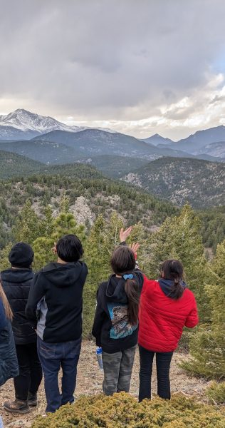 CHS fire spring overnight. Students looking out at a view