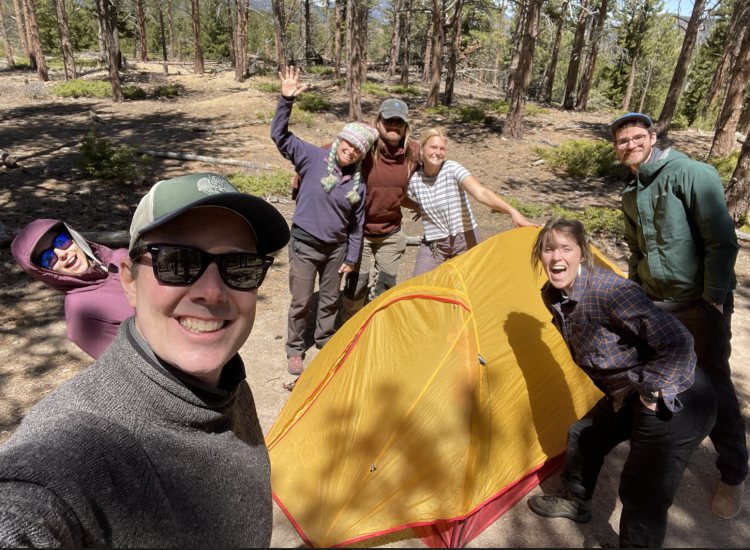 Cottonwood Institute staff members taking a selfie with one of our tents
