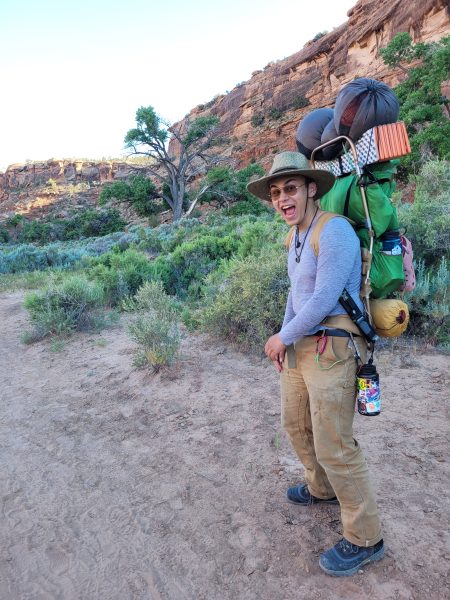 Jessie on the Changemakers backpacking trip in Dominguez Canyon