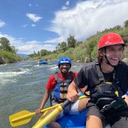 Two students rafting on the Arkansas river!