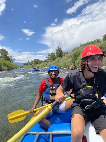Two students rafting on the Arkansas river!