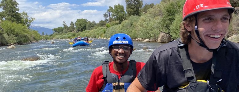 Two students rafting on the Arkansas river!