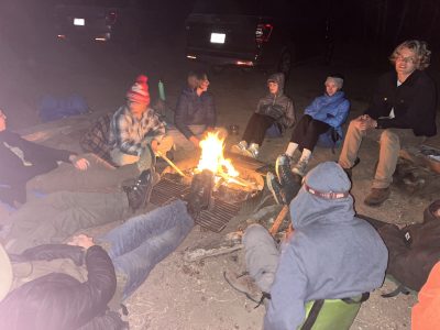 Students play Dutch Mafia and make S'mores around the fire