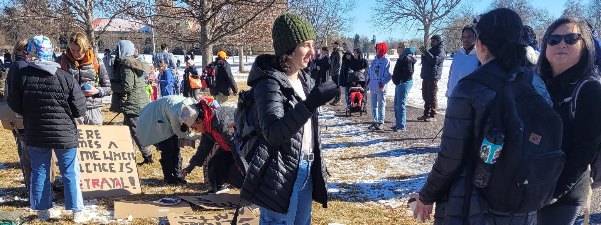 Cottonwood alumni and family members show up for social justice by volunteering at the Denver MLK Day Marade.