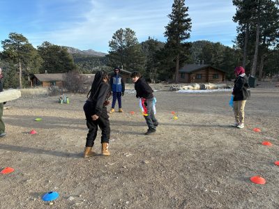 ACL 7th graders play a game of Mass Paranoia during their CAP overnight trip.