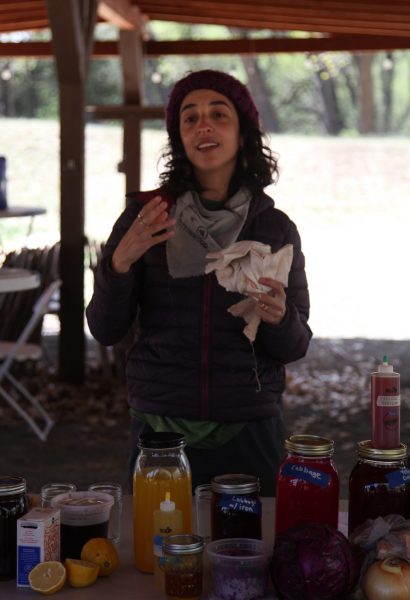 Sara, one of the Cottonwood CAP Instructors taking on new roles in fall 2026, speaks about dyeing fabric with natural dyes.
