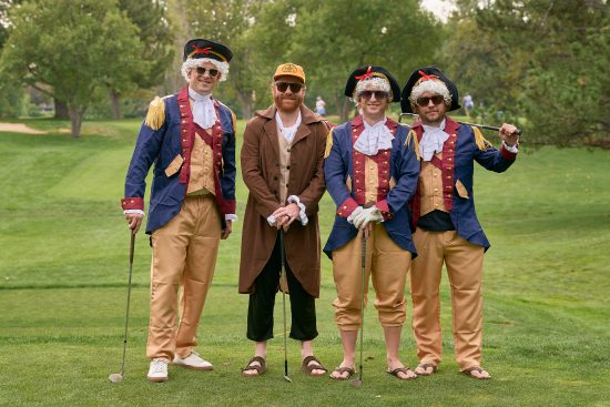The team called the Fore-Fathers pose for a photo at the 2026 Golf Invitational.